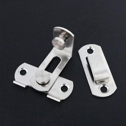 2 Sets 90 Degree Sliding Door Buckle Hitch Safety Latch Chain Lock Catch Kit