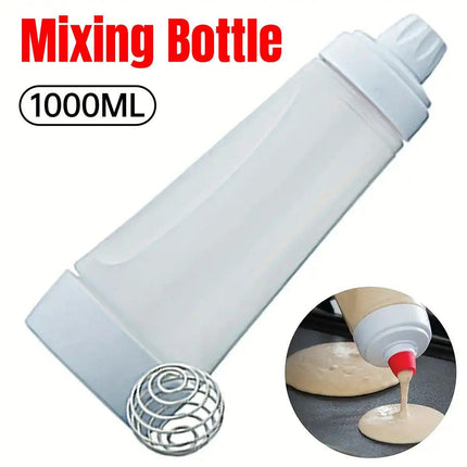 1000ml Hand Crank Batter Dispenser Mixing Jug with Scale for Muffins Pancakes