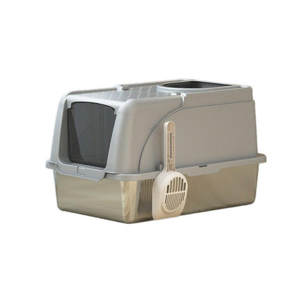 Durable Stainless Steel Cat Litter Box Pan Pet Toilet Odor Control Tray Large
