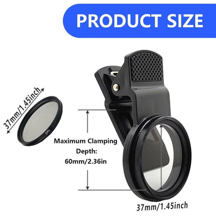 37mm HD Clip On Protective Cover Professional CPL Filter Phone Camera Lens