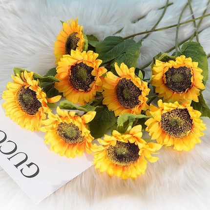 10pcs Artificial Sunflower Bouquet Fake Flower Arrangement Indoor Home Decor Set