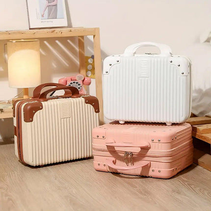 Portable Womens Mini Luggage Case Lightweight Large Capacity Cosmetic Bag