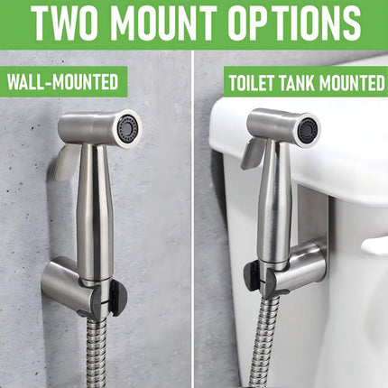 3PCS 304 Stainless Steel Handheld Bidet Spray Gun Toilet Cleaner Non Perforated