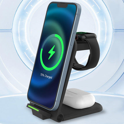 Multi Function 3 in 1 Wireless Charger for Watch Mobile Folding Fast Charging