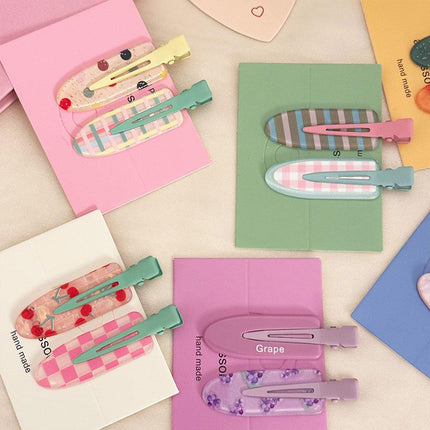 2PCS Juice Series Hair Clip Makeup Hair Accessories Colourful Hair Barrettes