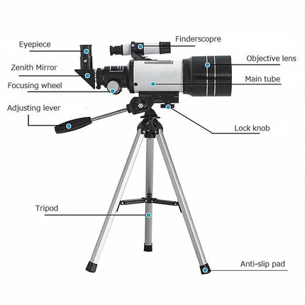 150x HD Astronomical Telescope High Tripod Zoom Monocular for Stars