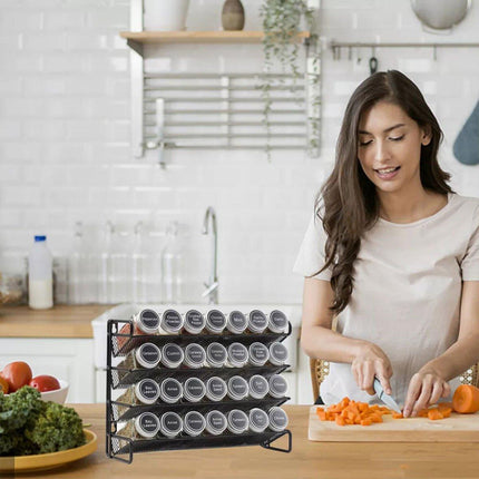 Black Four Tier Kitchen Shelf Organizer Storage Rack for Home Organization Use