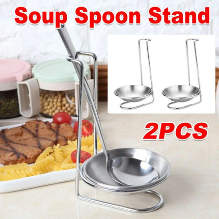 2 Pcs Portable Stainless Steel Soup Colander Rack Kitchen Utensil Storage