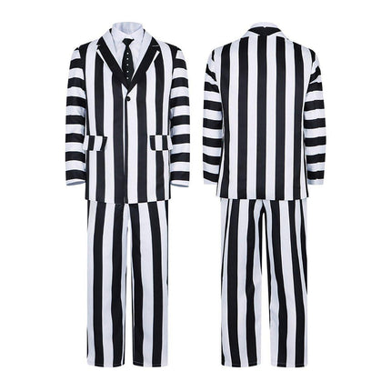 Archmage Cos Suit Beetle Sauce Michael Keaton Black And White Striped Suit Cosplay Halloween Suit