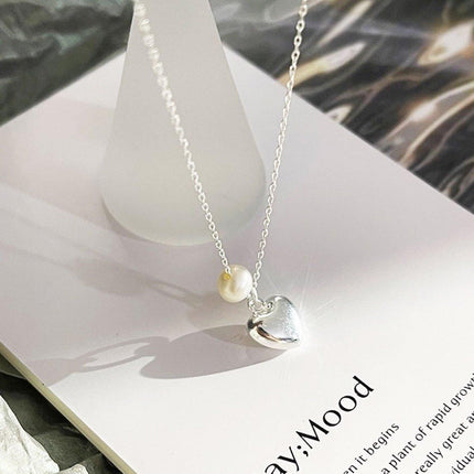 Luxury Zircon Love Pendant Necklace Elegant Copper Chain Jewelry Gift