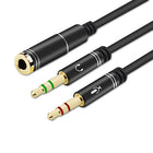 3.5mm AUX Cable Mic Audio Splitter Extension Headphone Adapter Male to Female - Aimall