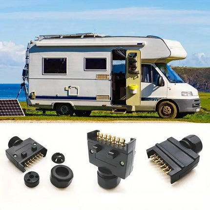 Austrac 7 Pin Plug Socket for Motorhome Caravan Trailer Electrical Connector