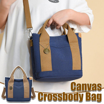 Womens Canvas Handbag Multi-layer Lightweight Crossbody Bag for Work Mommy