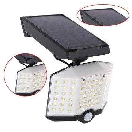 3 Head Solar Motion Sensor Light Outdoor Garden Wall Security Flood Lamp 74LEDs - Aimall