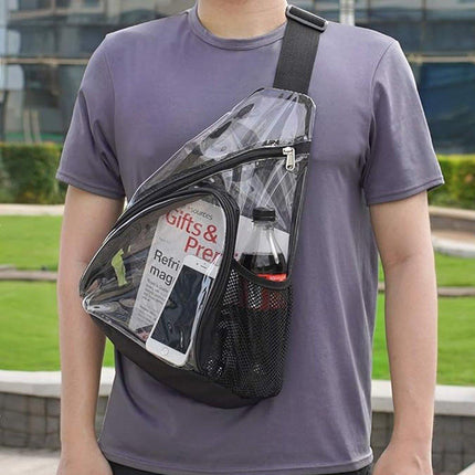 Transparent PVC Waterproof Backpack Crossbody Bag Casual Travel Shoulder Bag