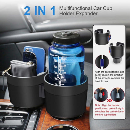 2pcs Car Cup Holder Organiser Dual 2-in-1 Adjustable Drink Holder for Vehicles