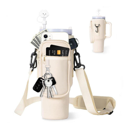 Portable Cup Sleeve Drink Holder Reusable Water Bottle Carrier Travel Bag