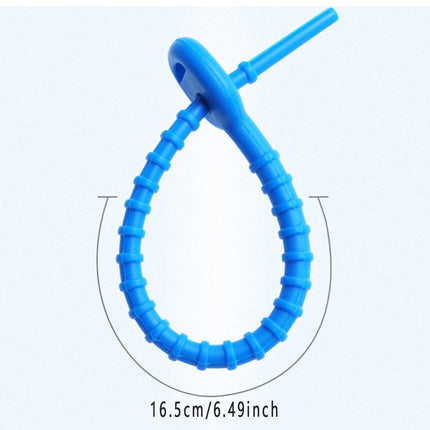 50PCS Reusable Silicone Sealing Cable Ties Food Storage Bag Clips Cord With Hole