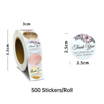 10 Rolls Pack Thanks Sealing Envelopes Handmade Sticker Labels