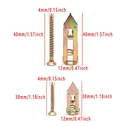 100PCS Self-Drilling Anchors Screws Percussion Expansion Kit -12x30mm/12x40mm