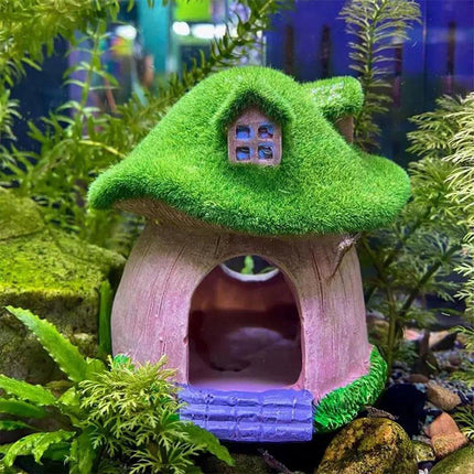 Aquarium Moss Mushroom House Aquascape Crafts Fish Shrimp Hiding Decoration