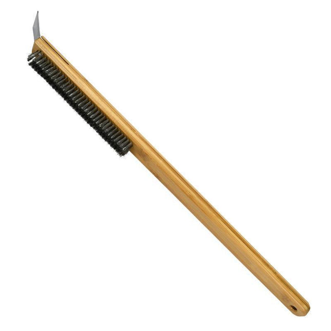 Pizza Oven Brush Steel Wire Pizza Stone Cleaning Brush With Scraper Oven Clean - Aimall