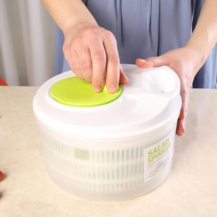 Salad Spinner Vegetable Lettuce Washer Dryer Serving Bowl Container Large - Aimall