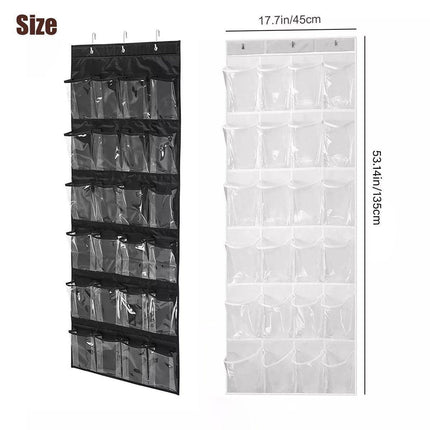 24 Pocket Shoe Organiser Bag Over Door Holder Hanging Shelf Storage Rack Hooks