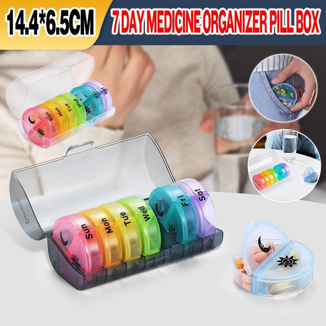 7 Day Weekly Case Dispenser Medicine Tablet Organizer Storage Container Pill Box - Aimall