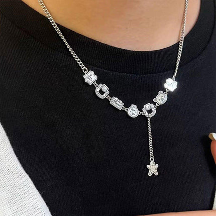 Gingerbread Man Tassel Necklace Womens Sweater Chain Fashion Jewelry Gift