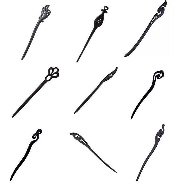 Retro Wooden Carved Hair Sticks Women Hairpin Barrette Chopsticks Accessories - Aimall