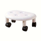 Imitation Leather Low Stool with Wheels Modern Bedroom Living Room Plastic Bench