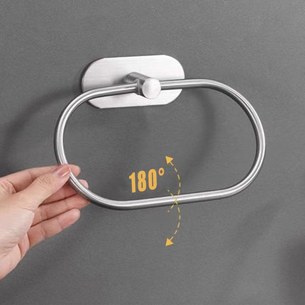 Stainless Steel Oval Hand Towel Ring Rack Rail Holder Wall Mounted Bathroom Tool