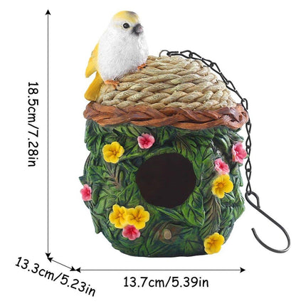 Resin Hanging Birdhouse Outdoor Garden Birdhouse for Birds Wild Birds Nesting