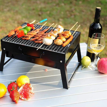 Outdoor Camping Portable & Foldable Charcoal BBQ Grill Hibachi Picnic Barbecue - Aimall