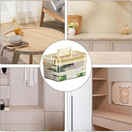 Large Capacity Two-Layer Medicine Box Household Transparent Medical Storage Box
