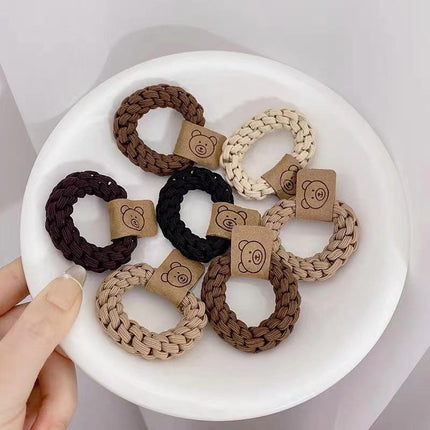 Mixed Color Braided Hair Ties Rope Elastic Rubber Bands Women's Hair - Aimall