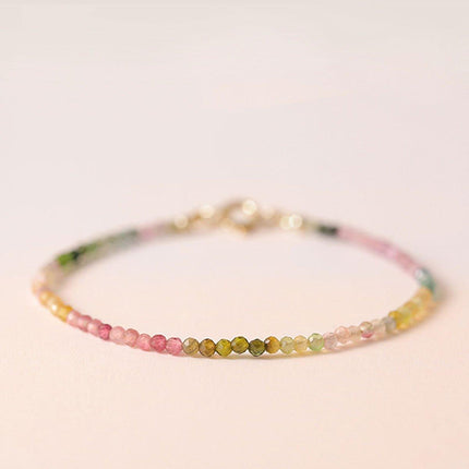 Extremely Fine 2mm Rainbow Bracelet Women Gradient Colorful Jewelry for Fashion