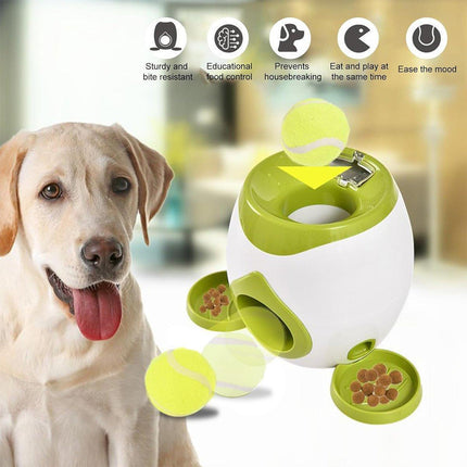 Pet Dog Training Interactive Toy Tennis Reward Feeder Machine Pet Play Game - Aimall