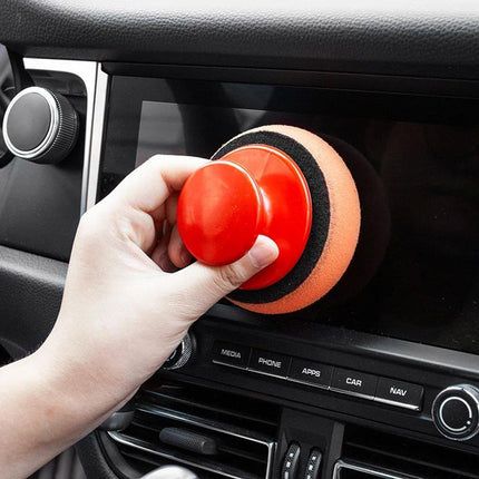 5pcs Car Polishing Sponge with Handle Manual Buffing Pads for Auto Detailing