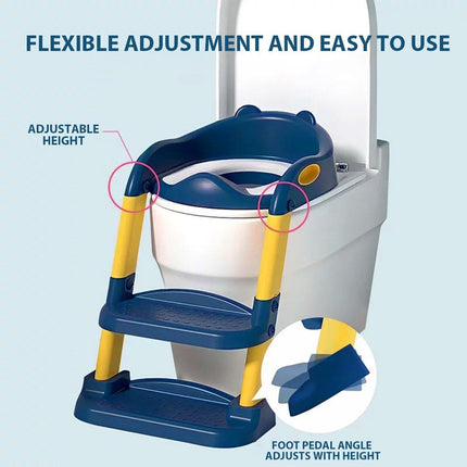 Potty Training Toilet Seat Chair with Ladder Step-Up Stool Foldable Design