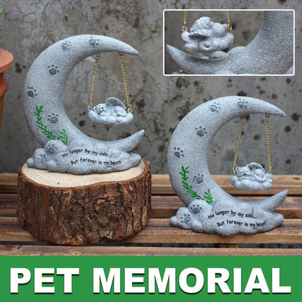 Moon Resin Pet Memorial Tombstone Ornament Garden Decoration for Lost Pets