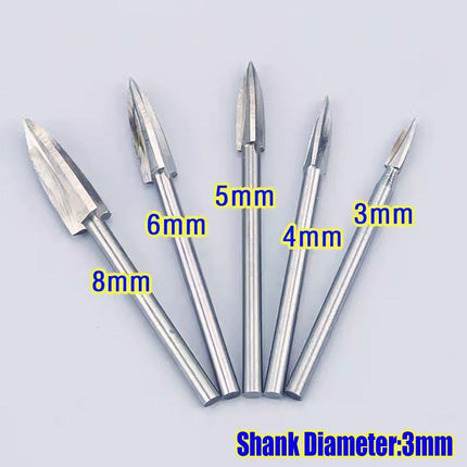 5Pcs Wood Carving Engraving Drill Bits Set Milling Cutter For Dremel Rotary Tool - Aimall