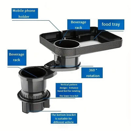Car Tray Cup Holder Rotatable Drink Holder Mobile Phone Holder Car Organization