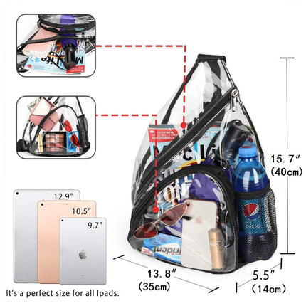 Transparent PVC Waterproof Backpack Crossbody Bag Casual Travel Shoulder Bag