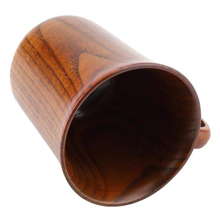 260ml Large Wooden Mug Round Solid Tea Cup Wooden Mugs for Coffee and Tea