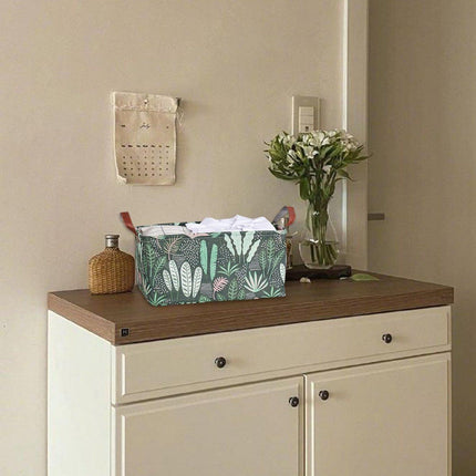 2pcs Foldable Cotton Linen Storage Baskets Home Organizer Box Office Supplies