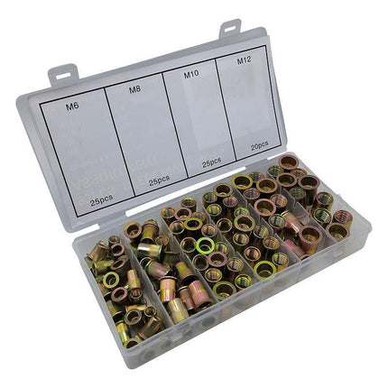 95PCS Carbon Steel Rivet Nuts Flange Blind Nutserts M6 - M12 Rivnut Kit - Aimall