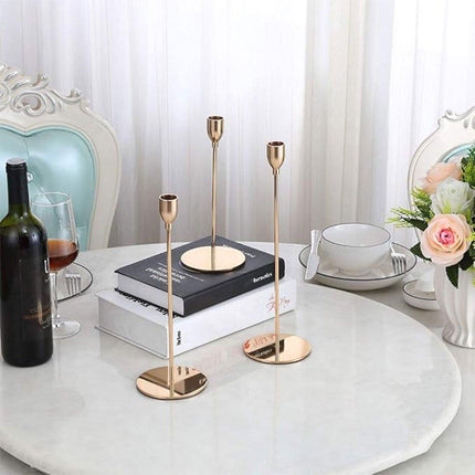 Set of 3 Decorative Candlestick Holder Candle Stand for Wedding / Dinner / Party