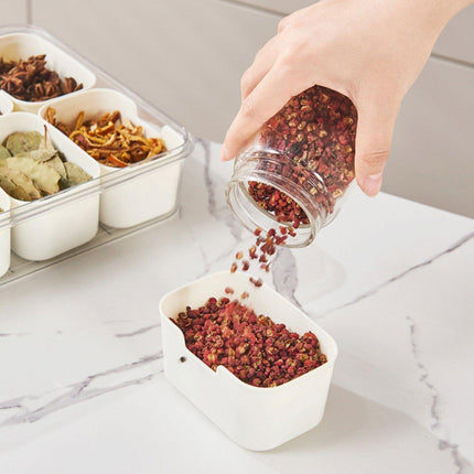 Food Grade Airtight Storage Box Portable Multi-compartment Seasoning Container
